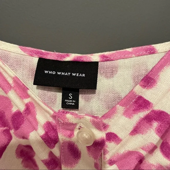 Who What Wear Linen Blend Leopard Midi Dress Size Small - Picture 8 of 13